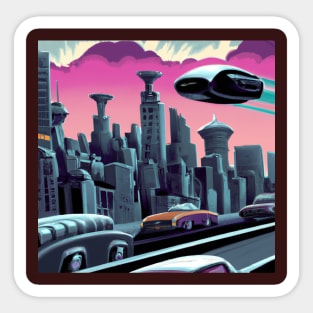 Cyberpunk city Sticker